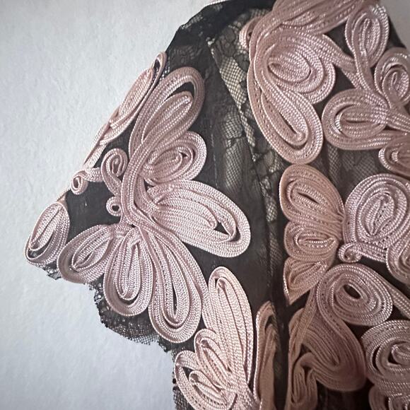 JS Collections Soutache Quill Overlay Lace Dress Sz 16 Midi Whimsygoth Wedding - Picture 10 of 16